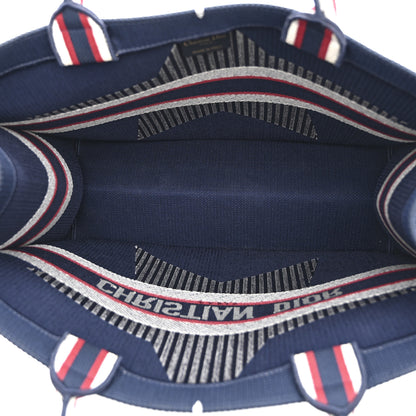 Christian Dior Canvas Embroidered Large Dioralps Book Tote Blue 5 of 10