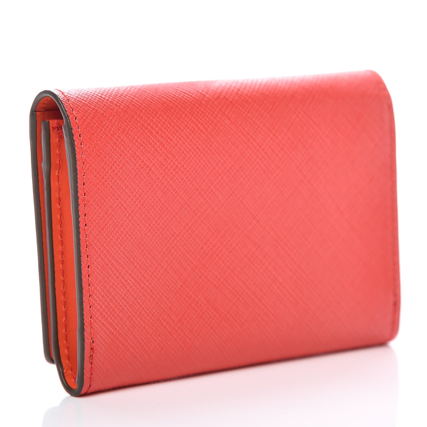 MCM Saffiano Snap Card Wallet Poppy Red 3 of 7