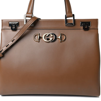 Gucci Smooth Calfskin Medium Zumi Top Handle Bag Friky Taupe 7 of 13