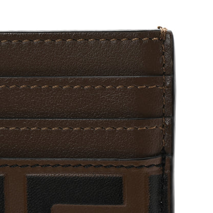 Fendi Vitello Cruise Bi-Color FF 1974 Embossed Card Holder Maya Black 8 of 9