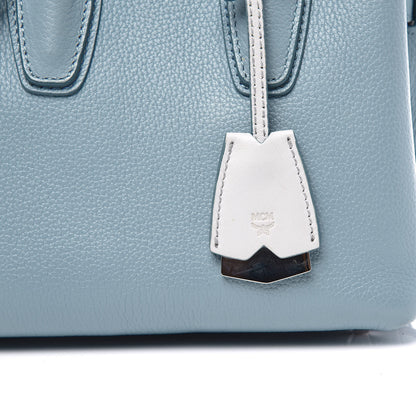 MCM Grained Calfskin Mini Milla Tote Sky Blue 11 of 13