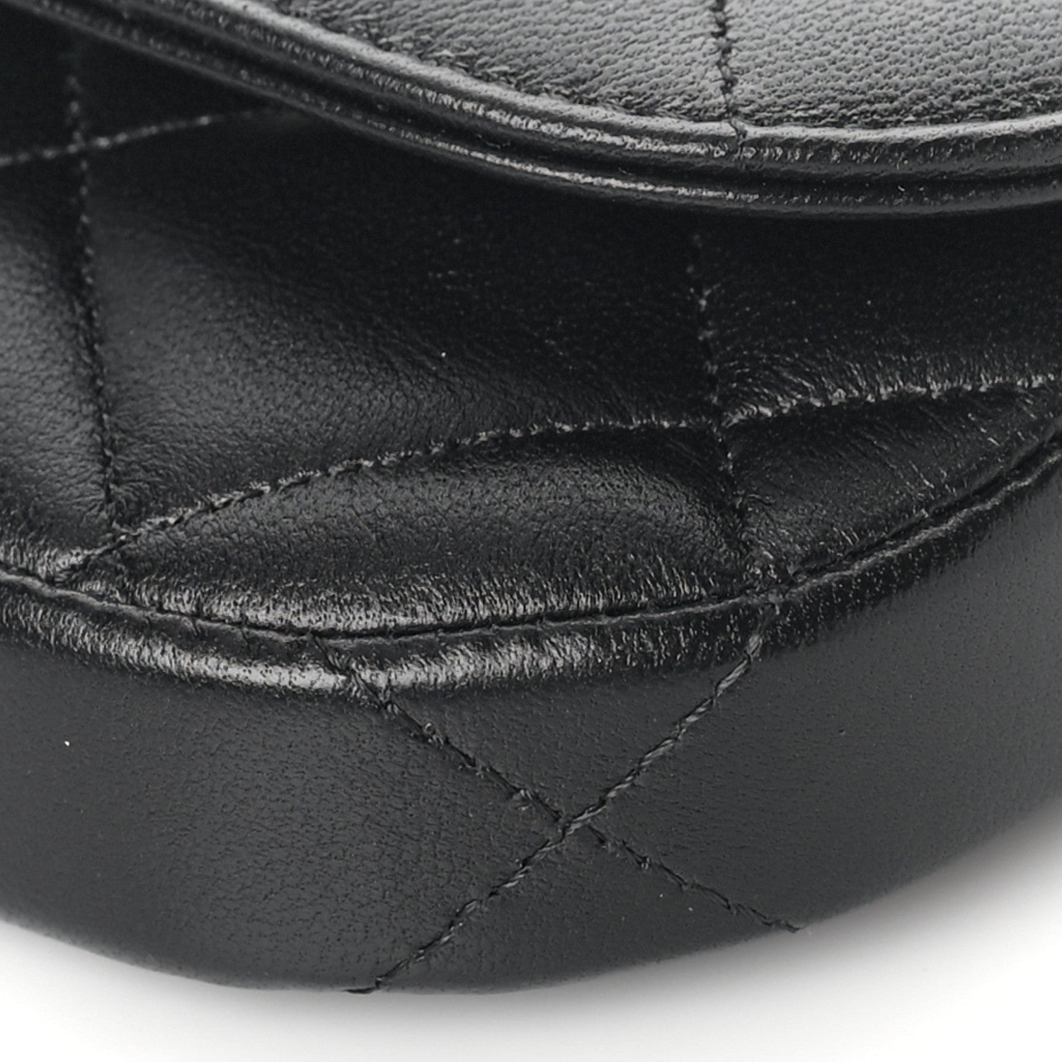 Chanel Lambskin Quilted Pearl Top Handle Clutch With Chain Black 11 of 12