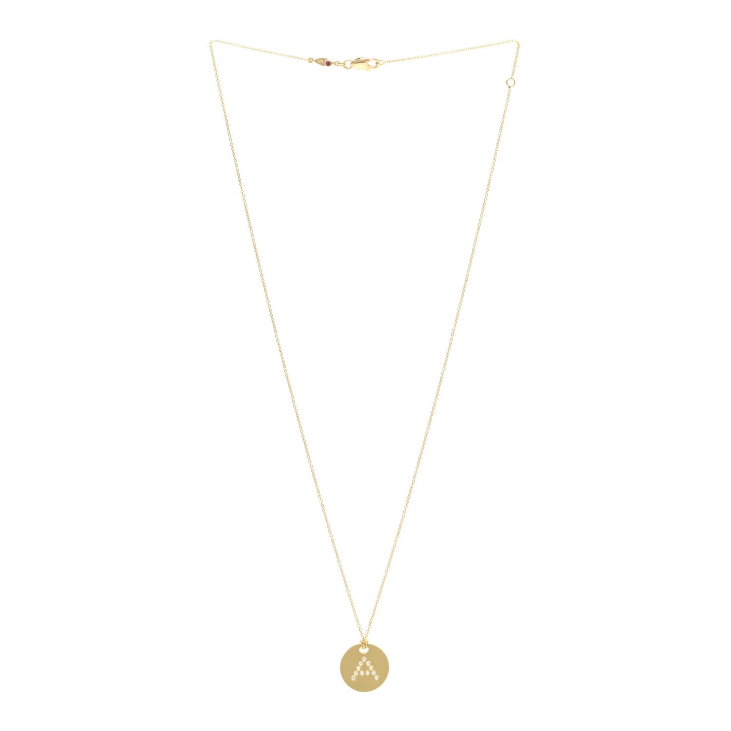 18K Yellow Gold Diamond Tiny Treasures Initial A Pendant Necklace