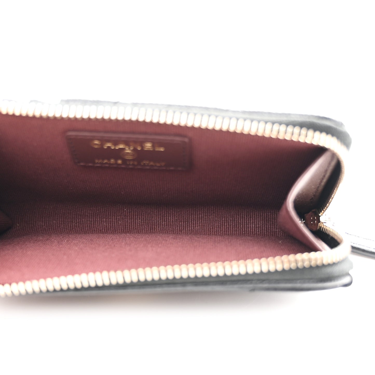 Caviar Quilted CC Zip Around Card Holder Black
