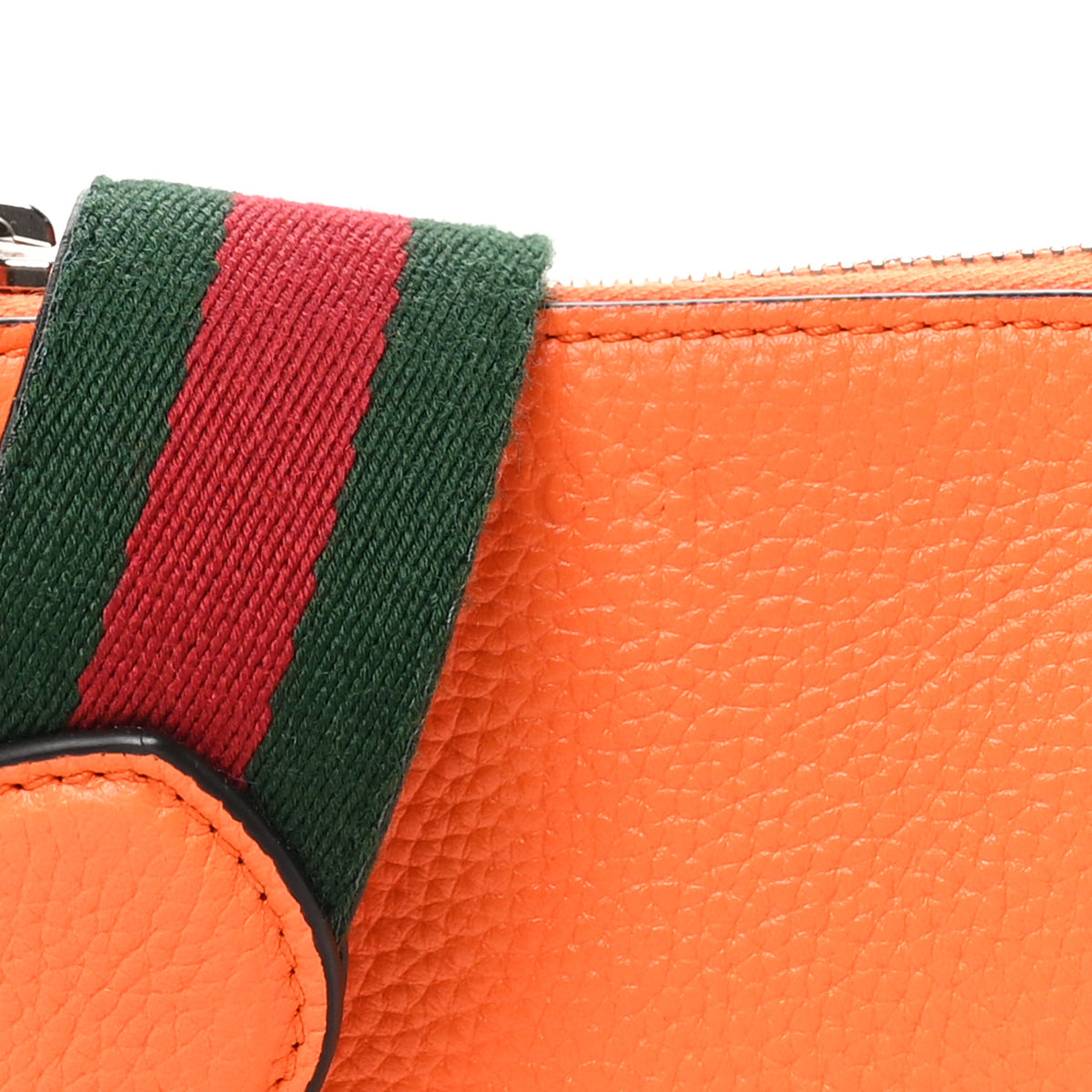 Gucci Pebbled Calfskin Mini B Shoulder Bag Orange 8 of 11