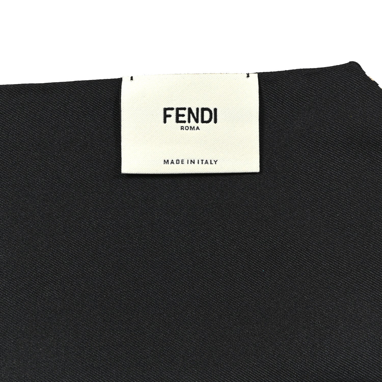 Fendi Silk Monster Eye Print Bandeau Scarf Black Yellow Multicolor 3 of 4