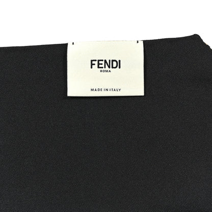Fendi Silk Monster Eye Print Bandeau Scarf Black Yellow Multicolor 3 of 4