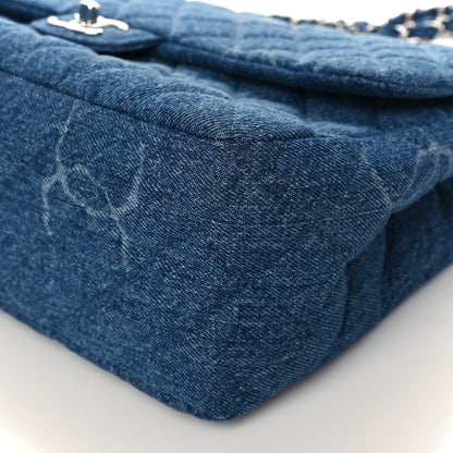 Chanel Denim Quilted CC Print Jumbo Single Flap Blue 8 of 8