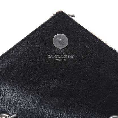 Saint Laurent Jacquard Leopard Matelasse Chevron Monogram Baby Chain Bag Black 8 of 11