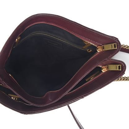 Saint Laurent Grain de Poudre Matelasse Chevron Small Tribeca Shopping Bag Rouge Legoin 6 of 11