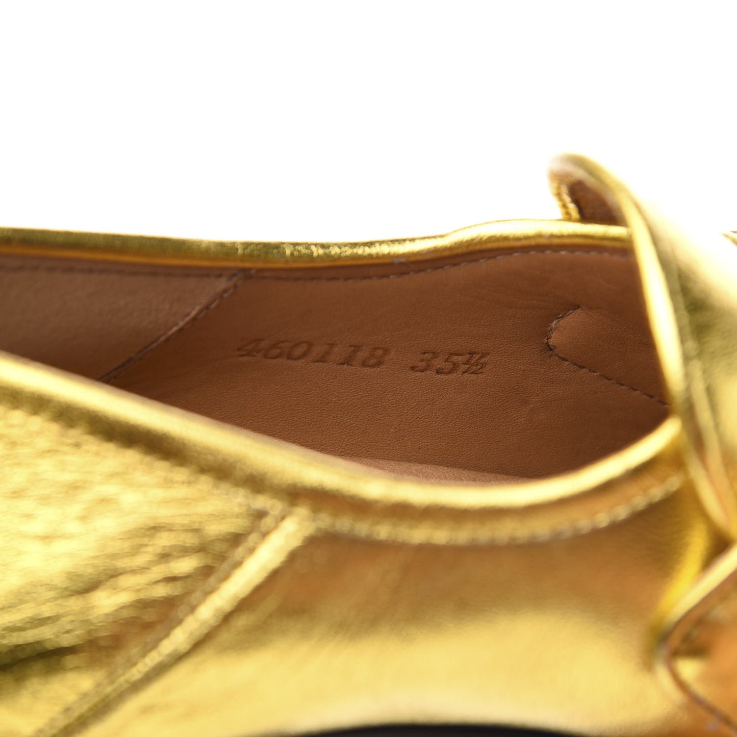 Metallic Malaga Kid Horsebit Loafer Pumps 35.5 Gold