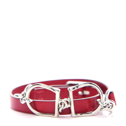 Hermes Swift Etrier Double Tour Bracelet T2 Rouge Casaque 1 of 6