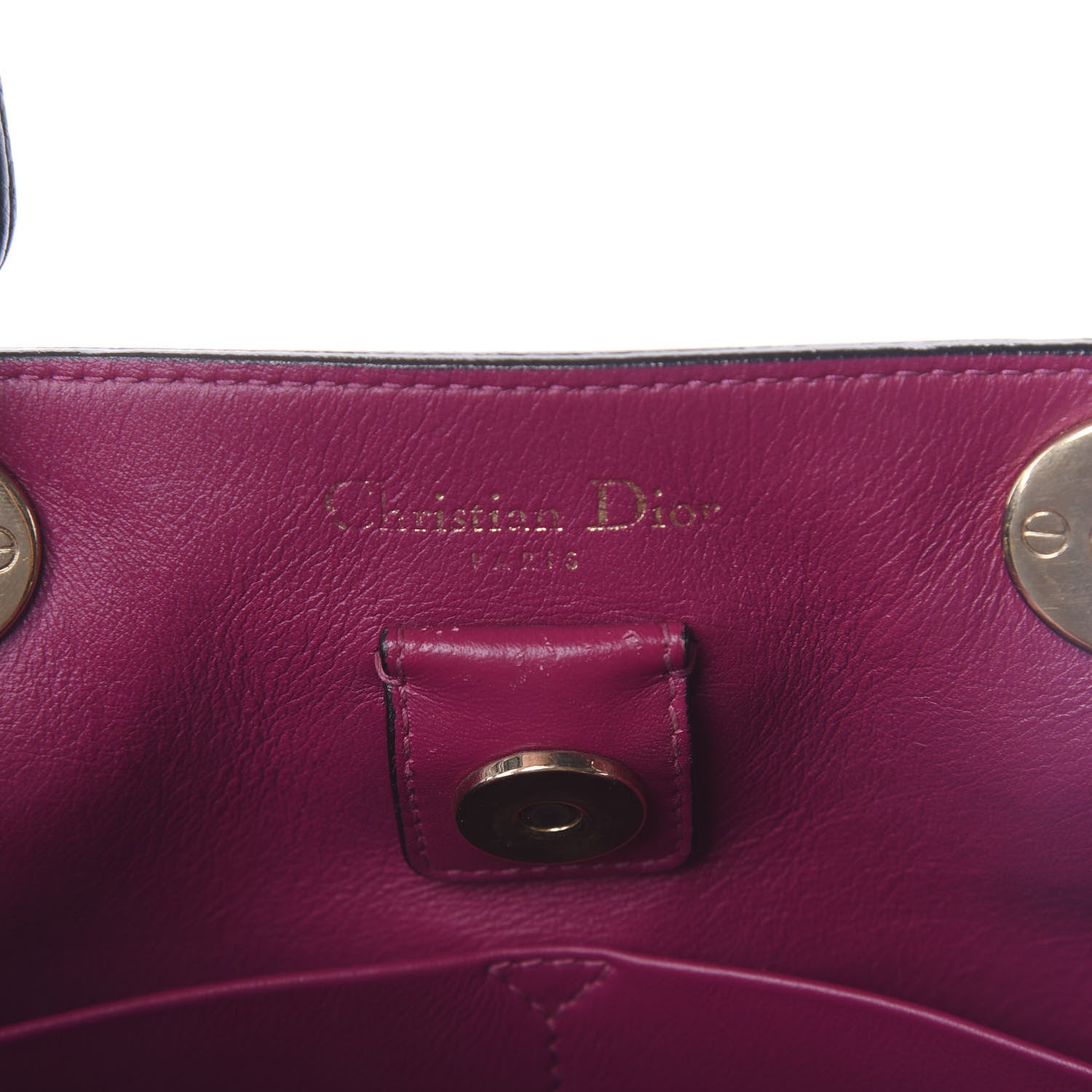 Christian Dior Bullcalf Medium Diorissimo Tote Black Rose Indien 7 of 10