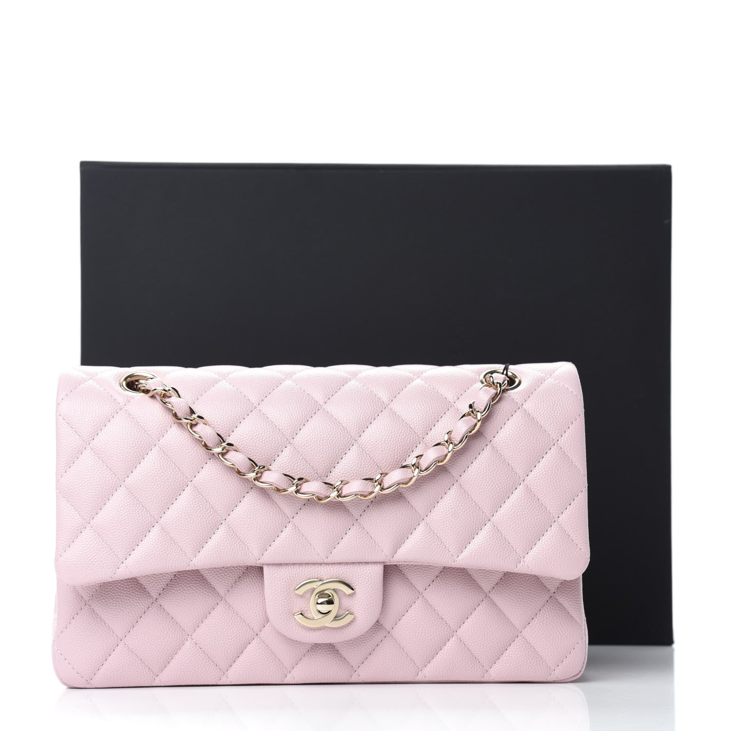 Chanel Caviar Quilted Medium Double Flap Light Pink 12 of 12