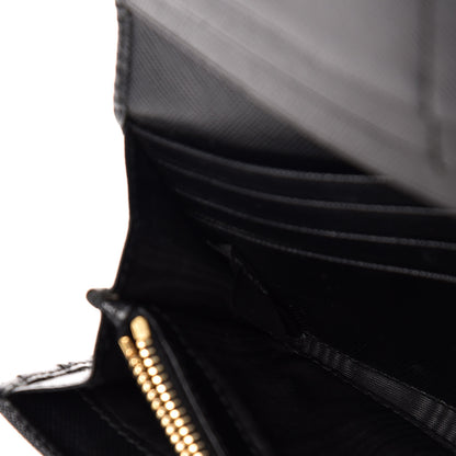 Prada Saffiano Continental Flap Wallet Black 11 of 12