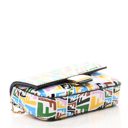 Fendi X SARAH COLEMAN Vitello Liberty Ceylon Micro FF Fish Eye Embossed Nano Baguette Charm Multicolor Cyber Blue 4 of 7