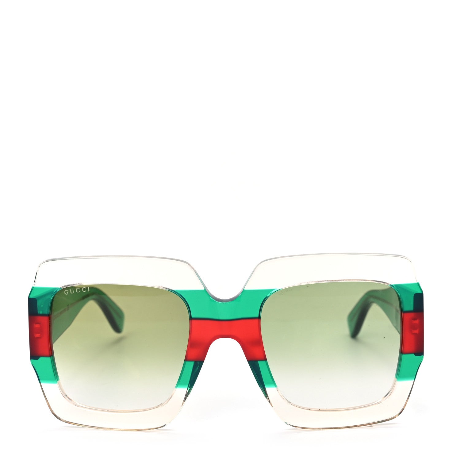 Gucci Square Web Frame GG0178S Sunglasses Green Red 2 of 7