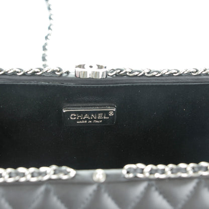 Chanel Lambskin Quilted Chain Around Clutch Grey 6 of 7