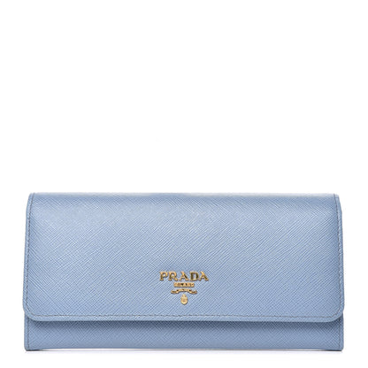 Prada Saffiano Metal Continental Flap Wallet Aviazione 1 of 11