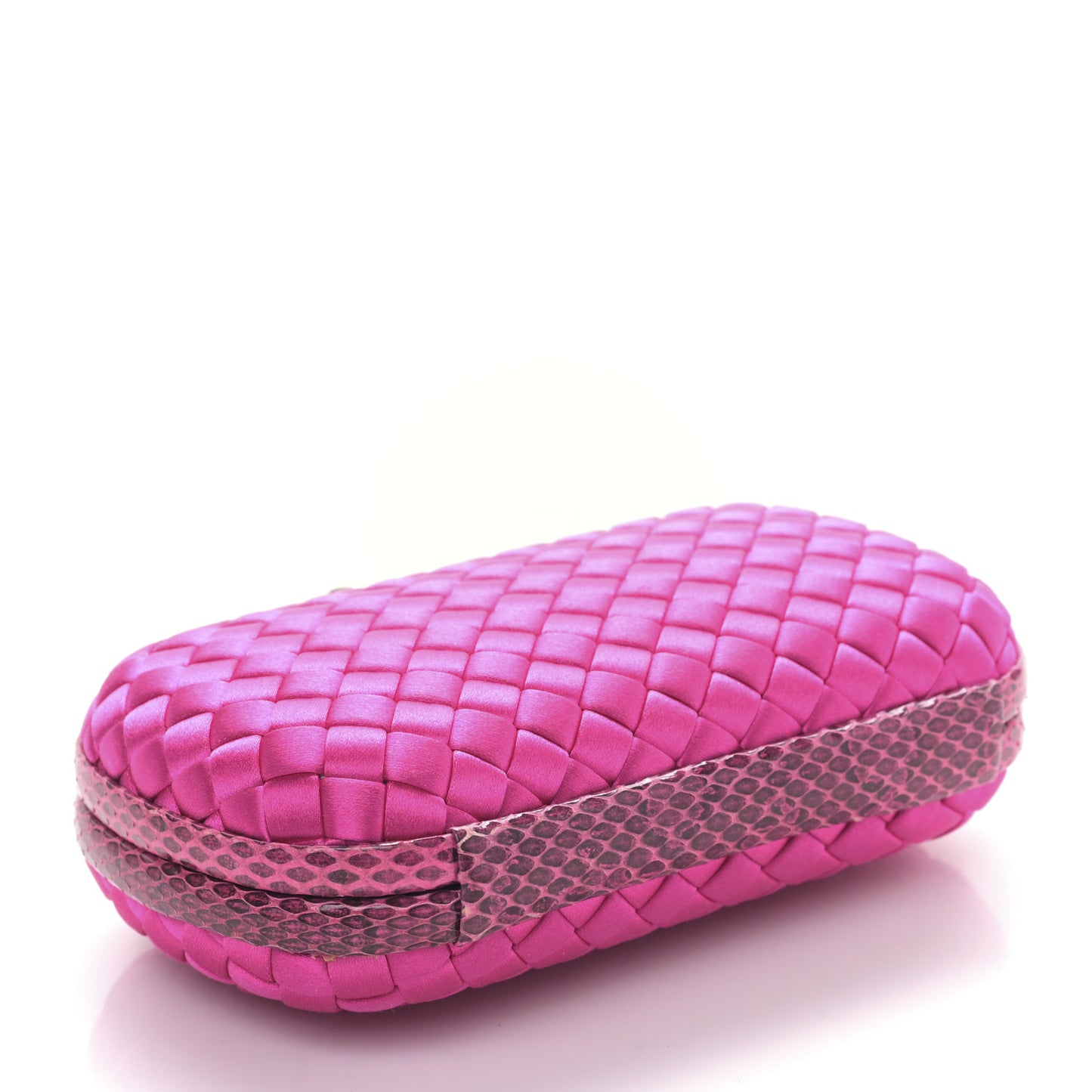 Satin Intreccio Impero Ayers Knot Clutch Rosa Shock
