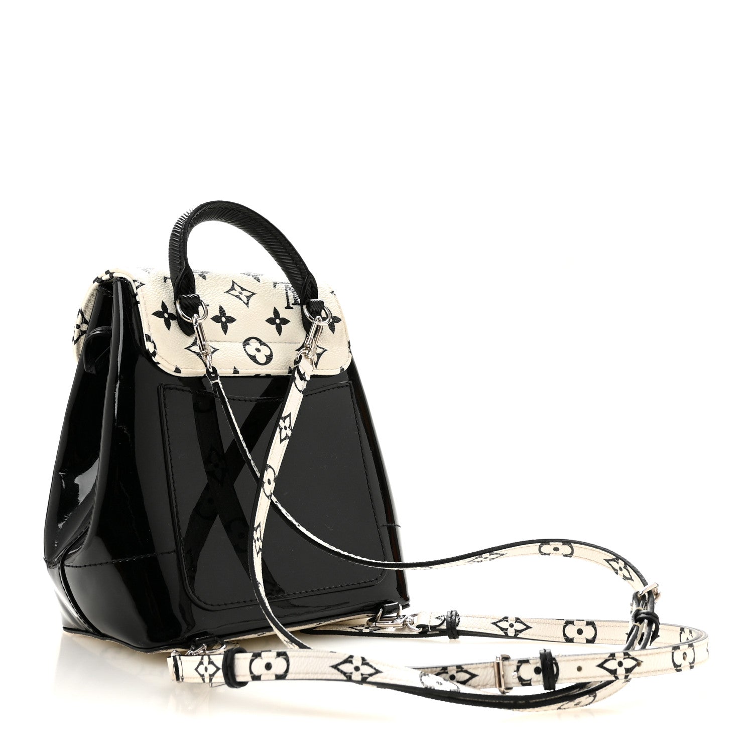 Louis Vuitton Patent Monogram Hot Springs Backpack Black White 3 of 15