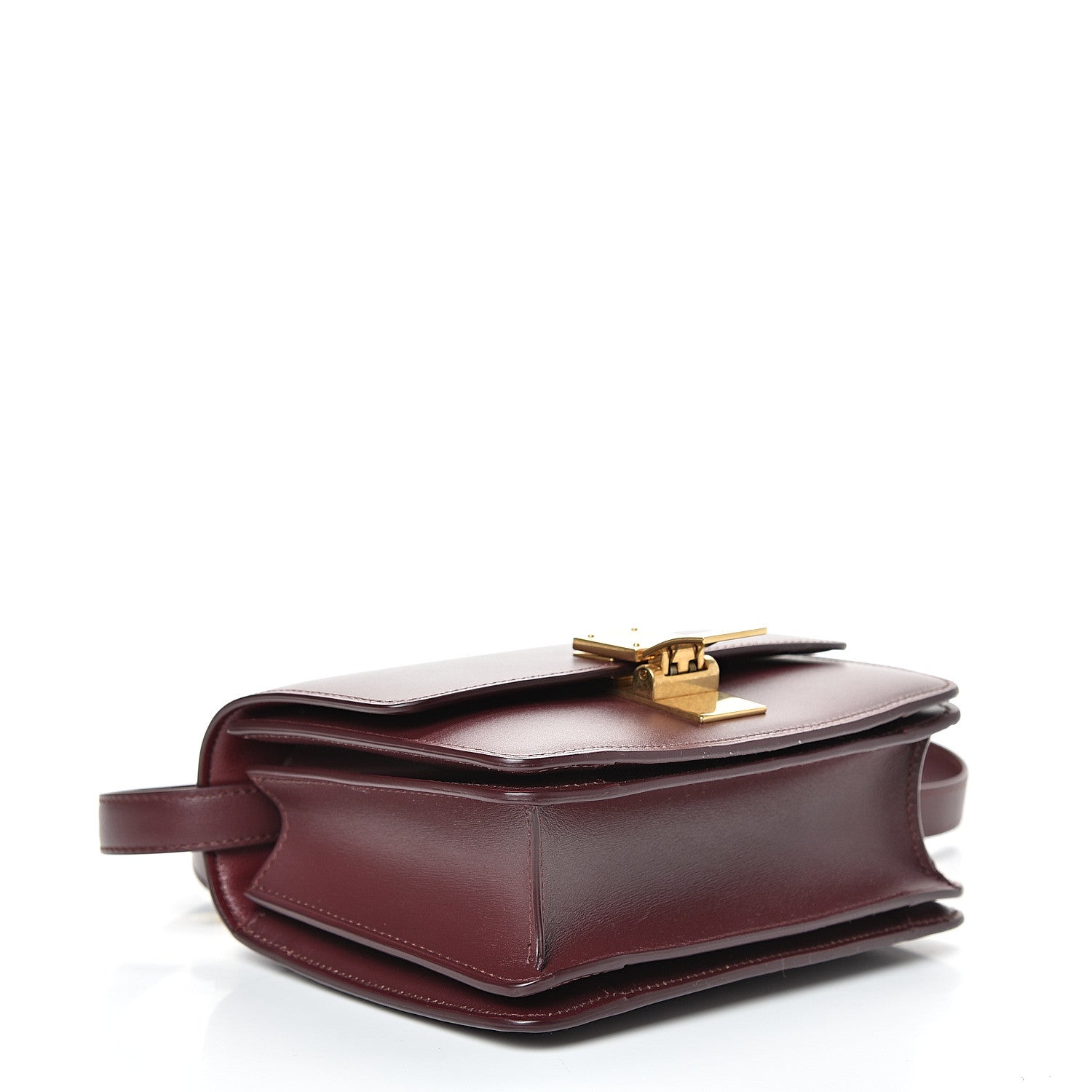 Celine Box Calfskin Small Classic Box Flap Bag Burgundy 3 of 9