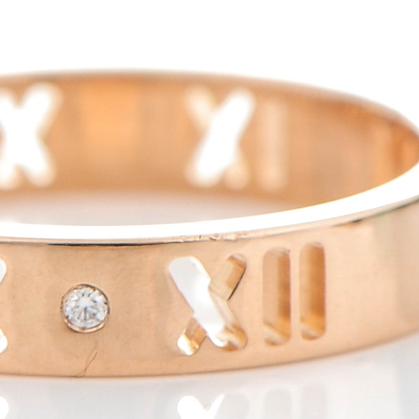 18K Rose Gold Diamond Atlas Pierced Ring 5.25