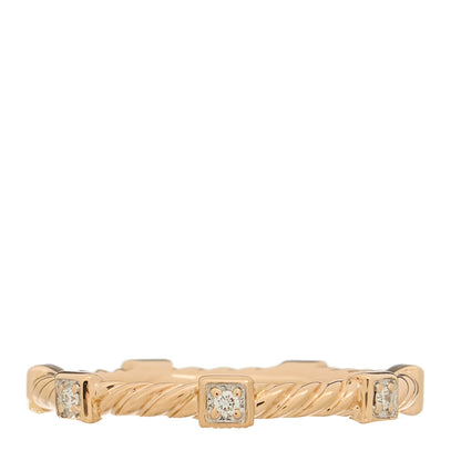 David Yurman 18K Rose Gold Diamond Paveflex 2mm Stackable Band Ring 52 6 3 of 4