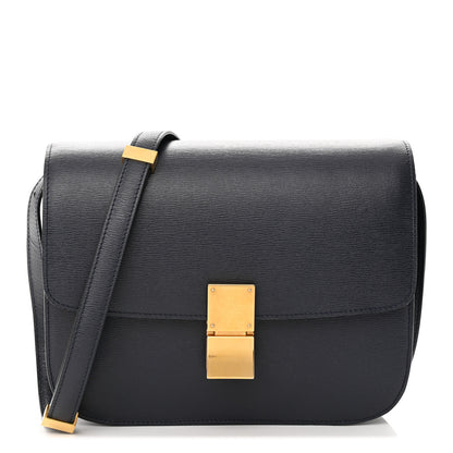 Celine Liege Calfskin Medium Classic Box Flap Bag Dark Blue 1 of 14