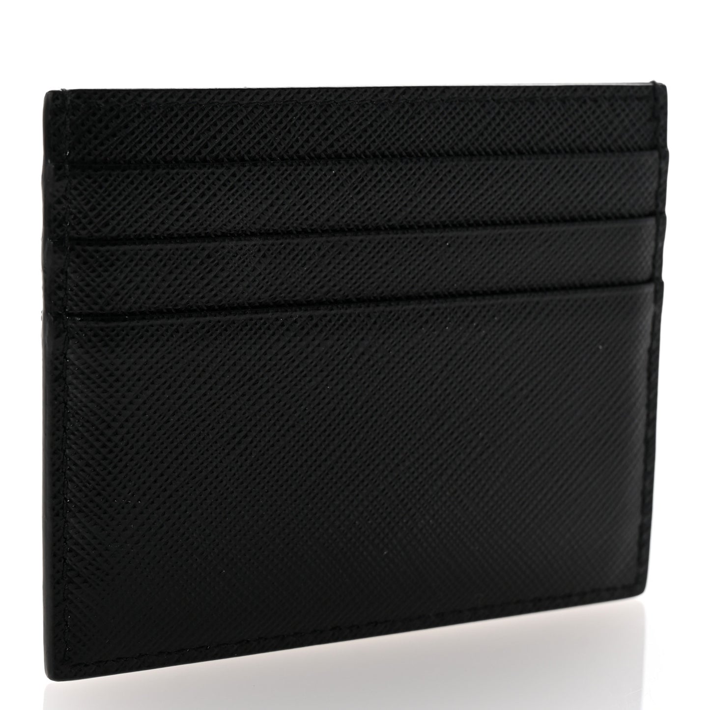 Saffiano Shine Monochrome Card Holder Black