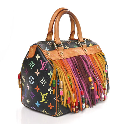 Louis Vuitton Monogram Multicolor Fringe Speedy 25 Black 2 of 11