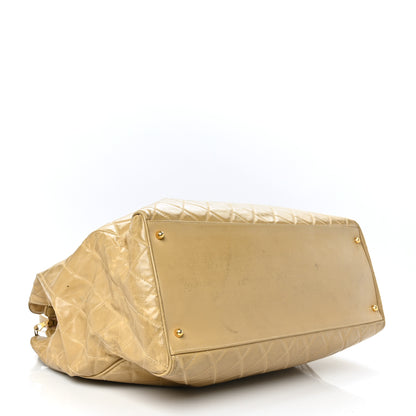 Chanel Vinyl Stitched XL Weekender Beige 4 of 15