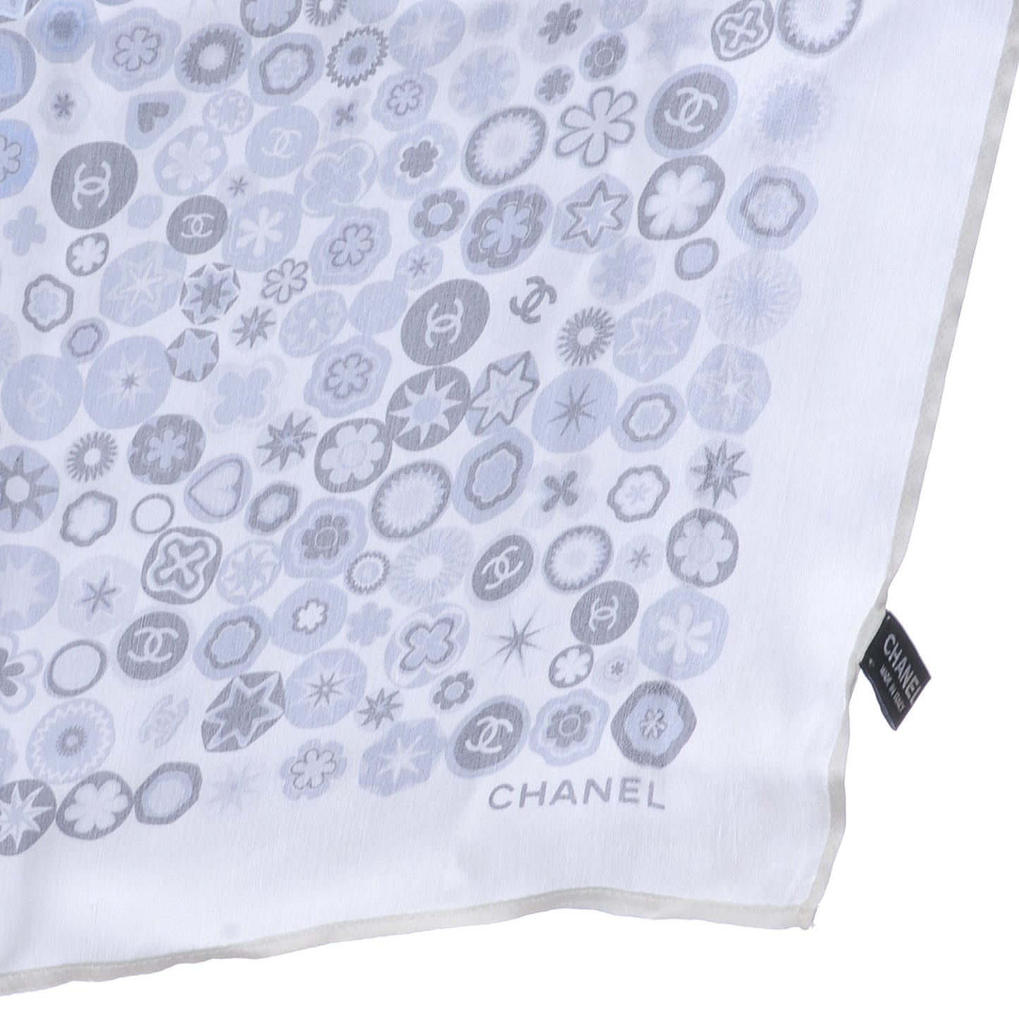Silk CC Symbols Scarf Blue