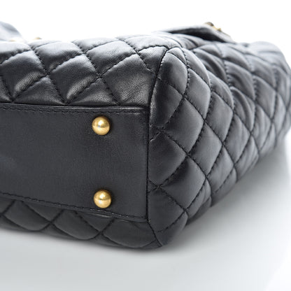 Chanel Lambskin Quilted Large Fluffy CC Shopping Tote Black 9 of 12