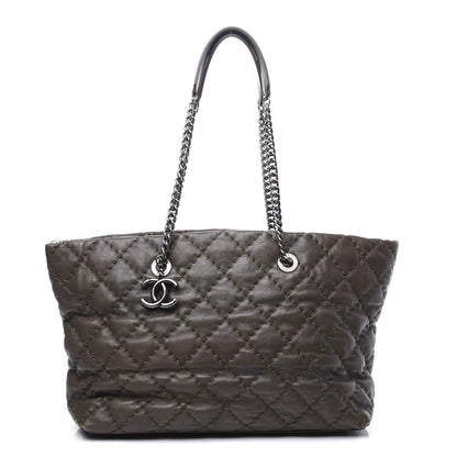 Chanel Calfskin Ultimate Stitch Shopping Tote Khaki 1 of 12