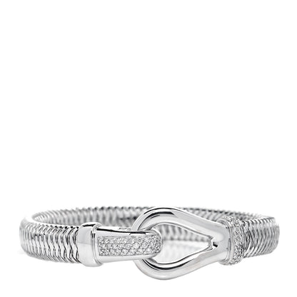 Roberto Coin 18K White Gold Diamond Primavera Buckle Bracelet 2 of 8