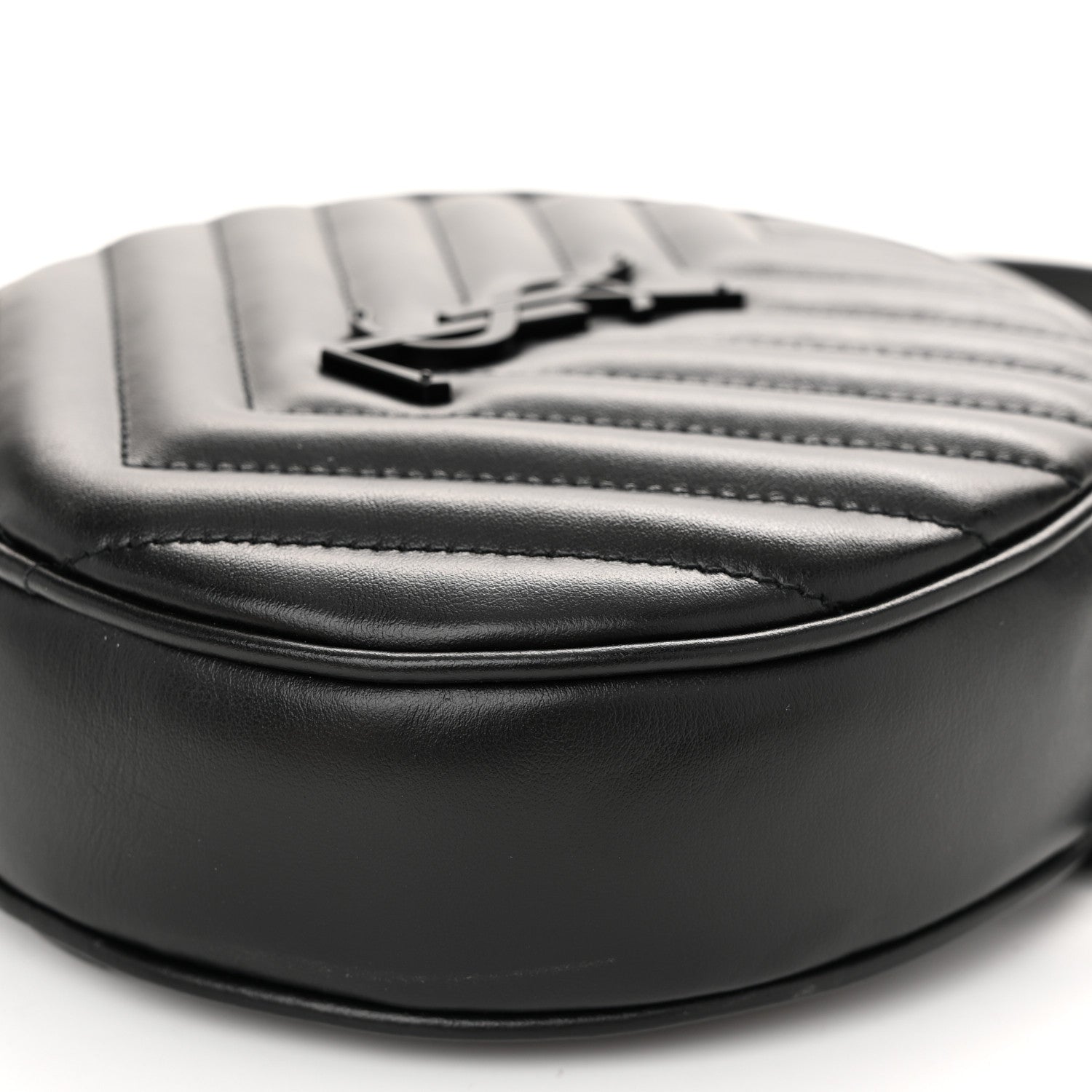 Saint Laurent Calfskin Matelasse Chevron Round Vinyle Camera Bag Black 10 of 10