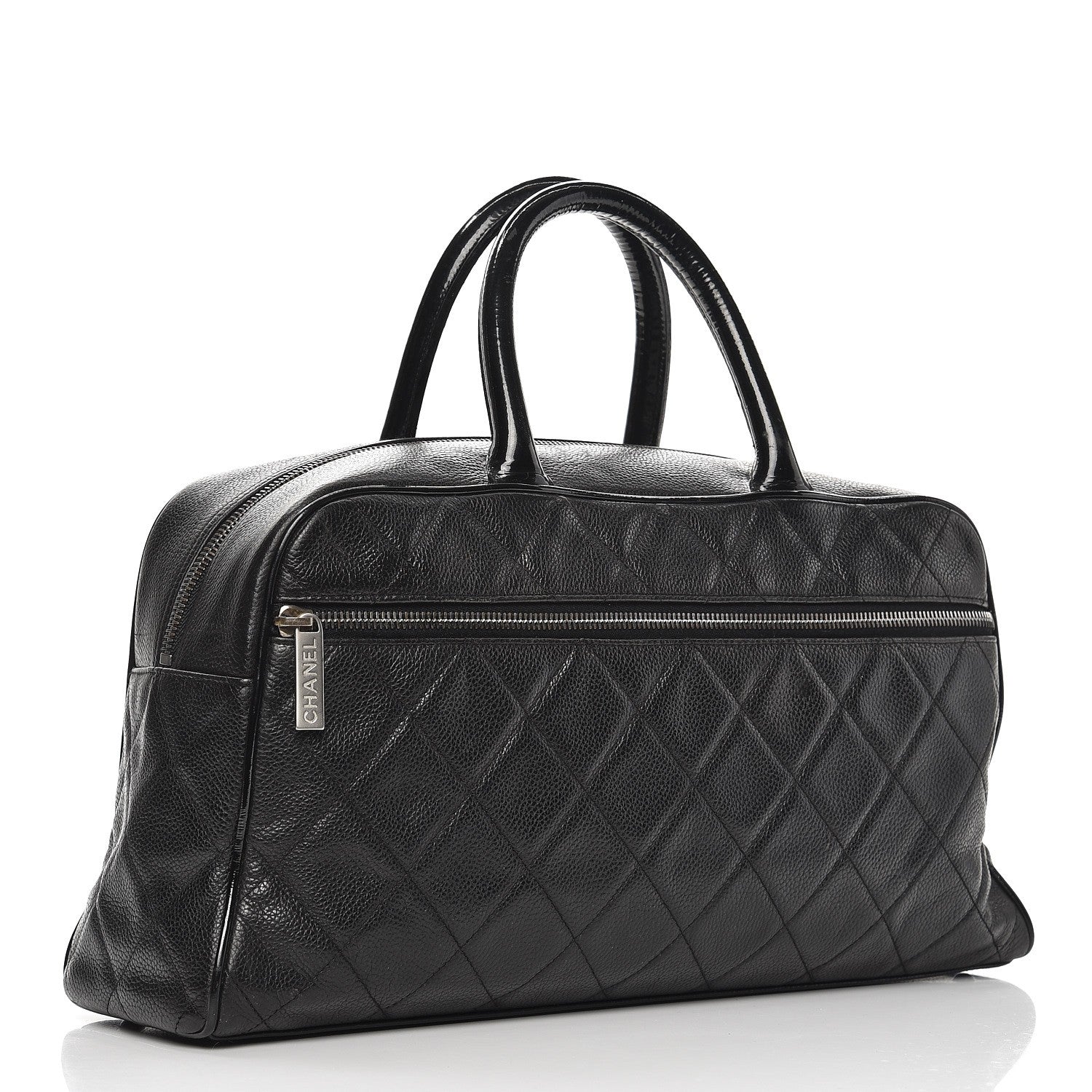Chanel Caviar Patent Large Bowler Black 3 of 10