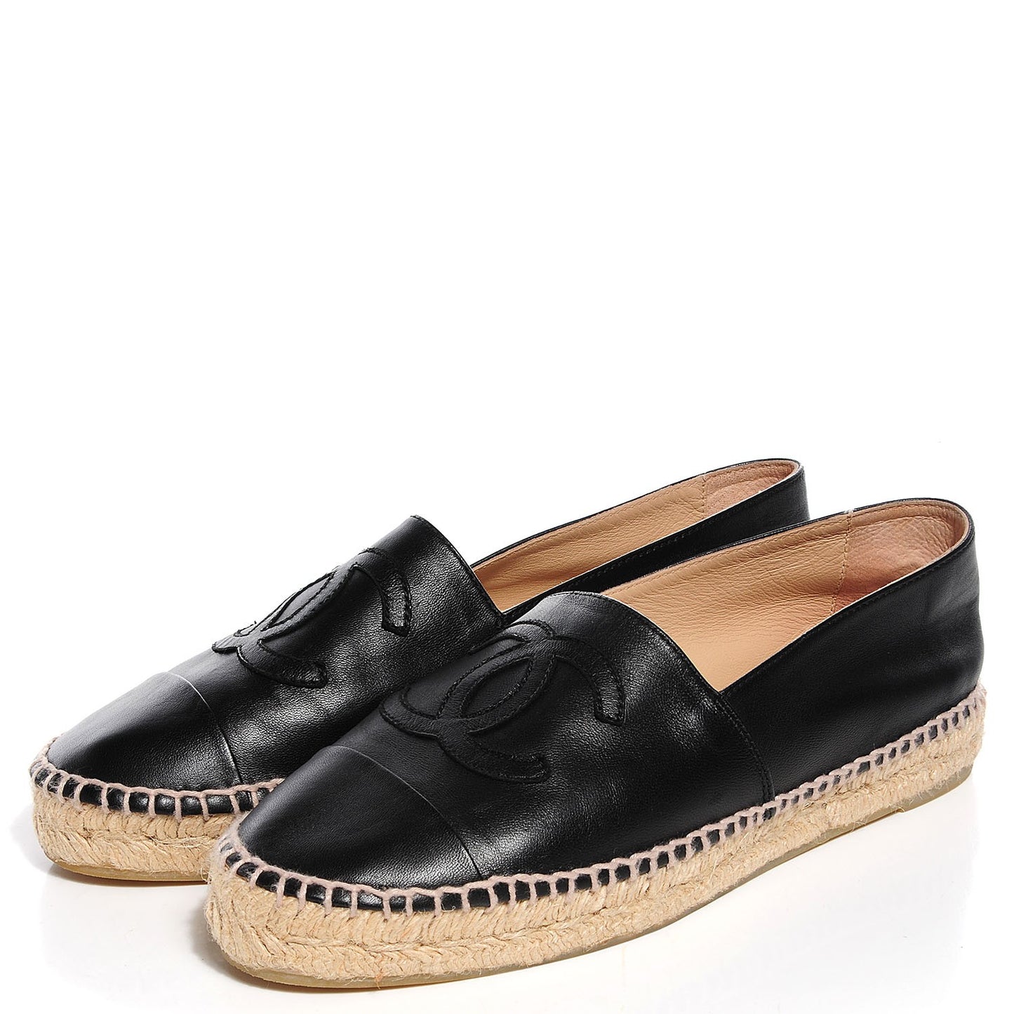 Lambskin CC Espadrilles 39 Black