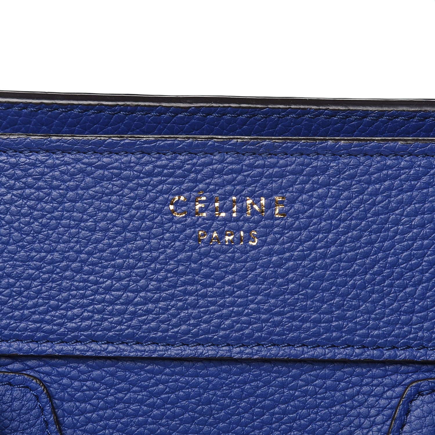 Celine Drummed Calfskin Micro Luggage Indigo 7 of 11