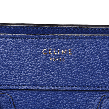 Celine Drummed Calfskin Micro Luggage Indigo 7 of 11