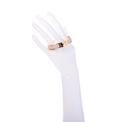 Hermes Enamel Narrow Clic Clac H Bracelet PM Beige Rose 2 of 5