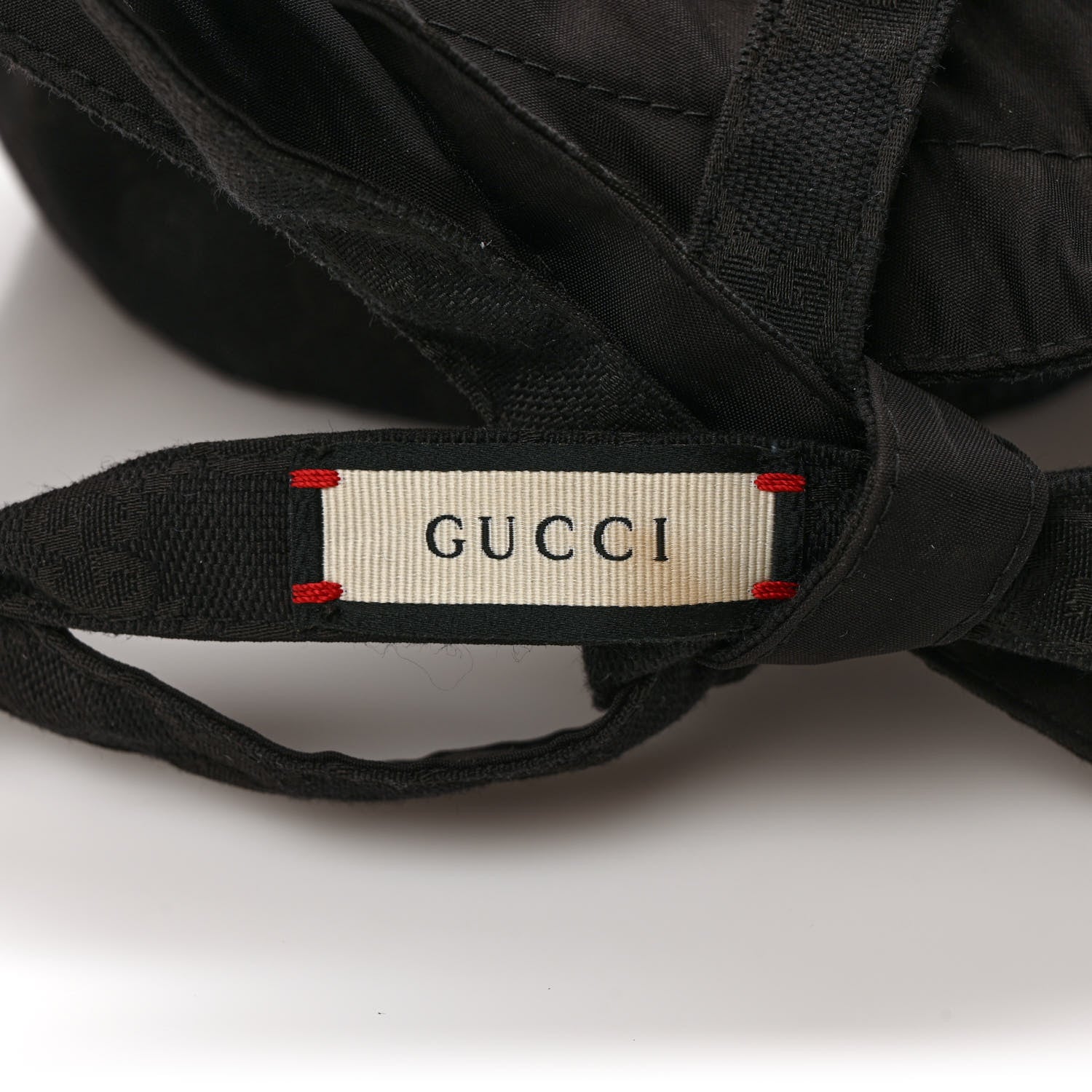 Gucci Canvas Nylon Monogram Reversible Self-Tie Bucket Hat Black 8 of 8