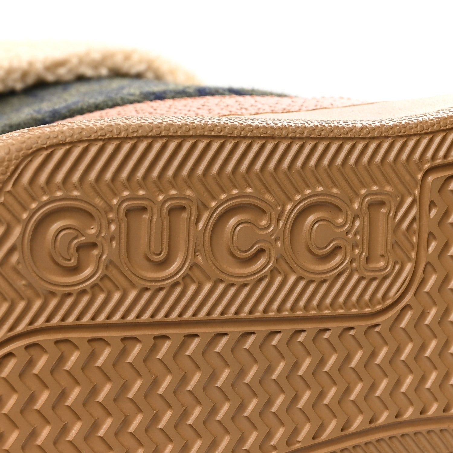 Gucci Covered Wool Monogram Textured Dollar Calfskin Shearling Horsebit Snow Boots 37 Underwood Blue Hazel Brown 6 of 8