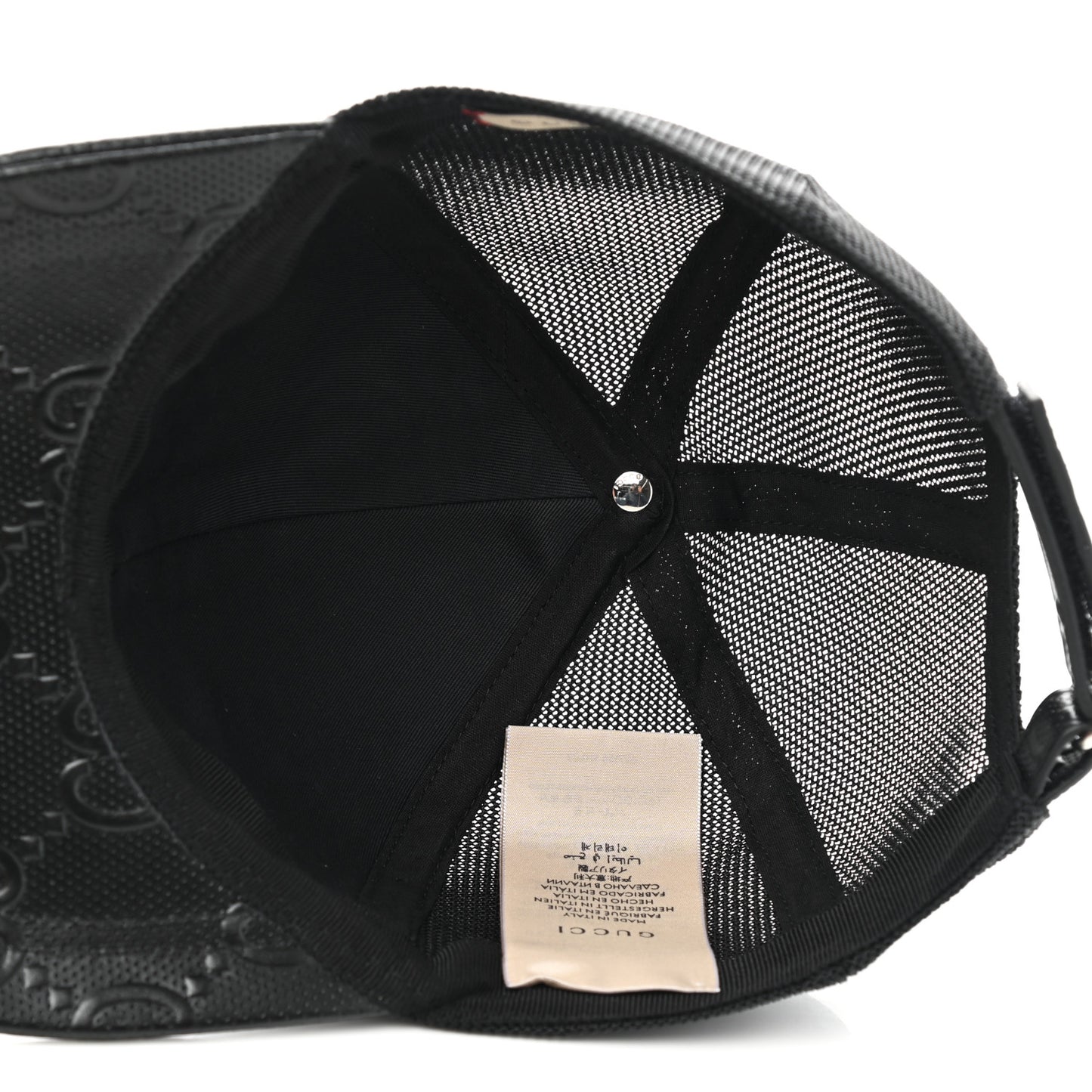 Calfskin Mesh GG Tennis Embossed Gary Baseball Hat M Black