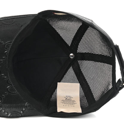 Gucci Calfskin Mesh GG Tennis Embossed Gary Baseball Hat M Black 7 of 10