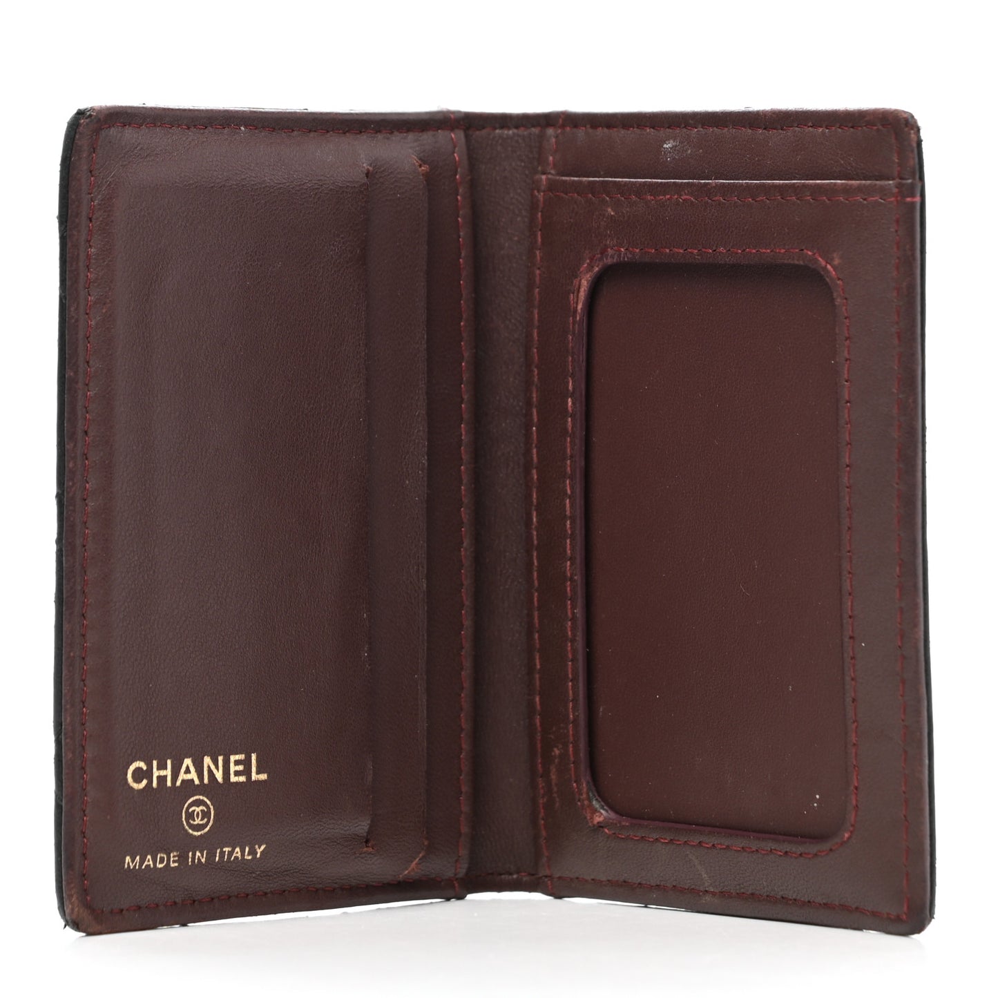 Lambskin Quilted Card Holder Wallet Black