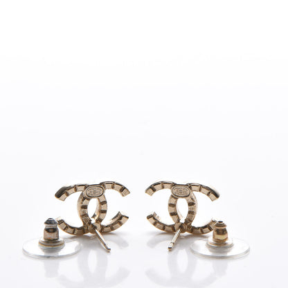 Chanel Studded CC Earrings Gold 3 of 5