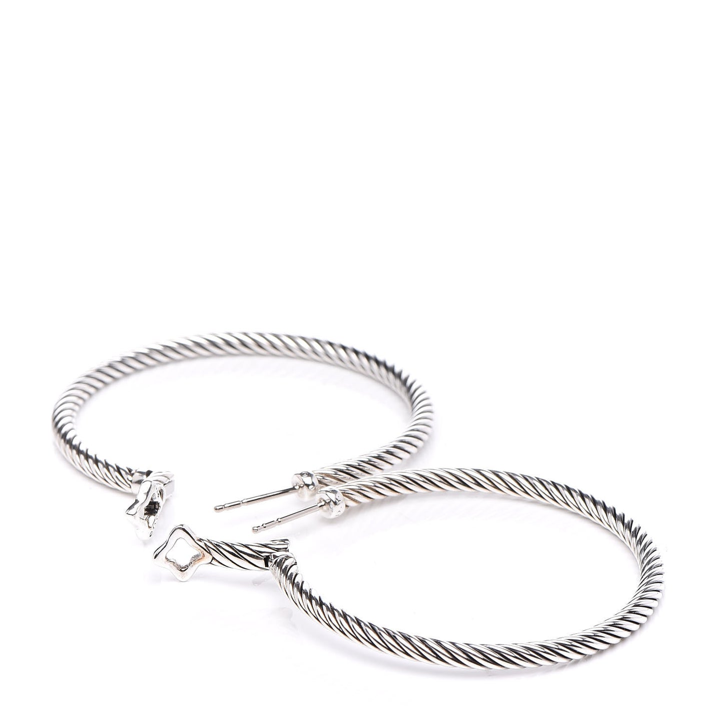 Sterling Silver Large Cable Classics Hoop Earrings