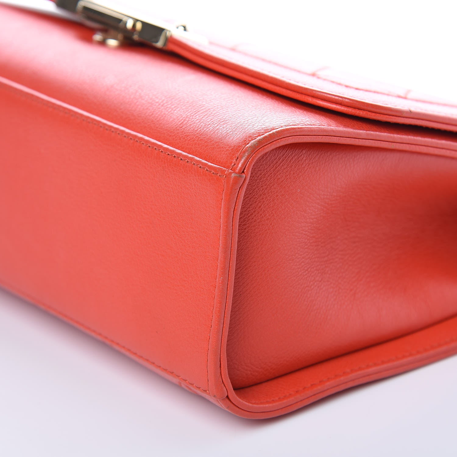 Chanel Grained Calfskin Quilted Medium Label Click Flap Bag Red 11 of 13